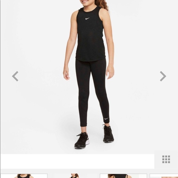 Girls Nike Black Tank Top High Neck Striped Sheer Racerback Size Large - Picture 7 of 11